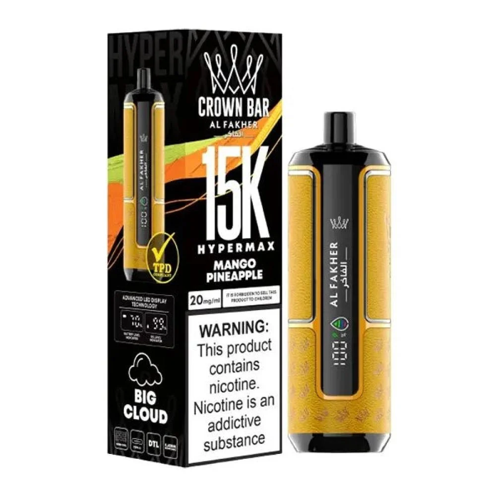 AL Fakher Crown Bar 15000 free delivery offer, vape discount code CROWN15, 300 AED free shipping vape - AL FAKHER CROWN BAR 15000 PUFFS VAPE PLUG - Vibe Medina