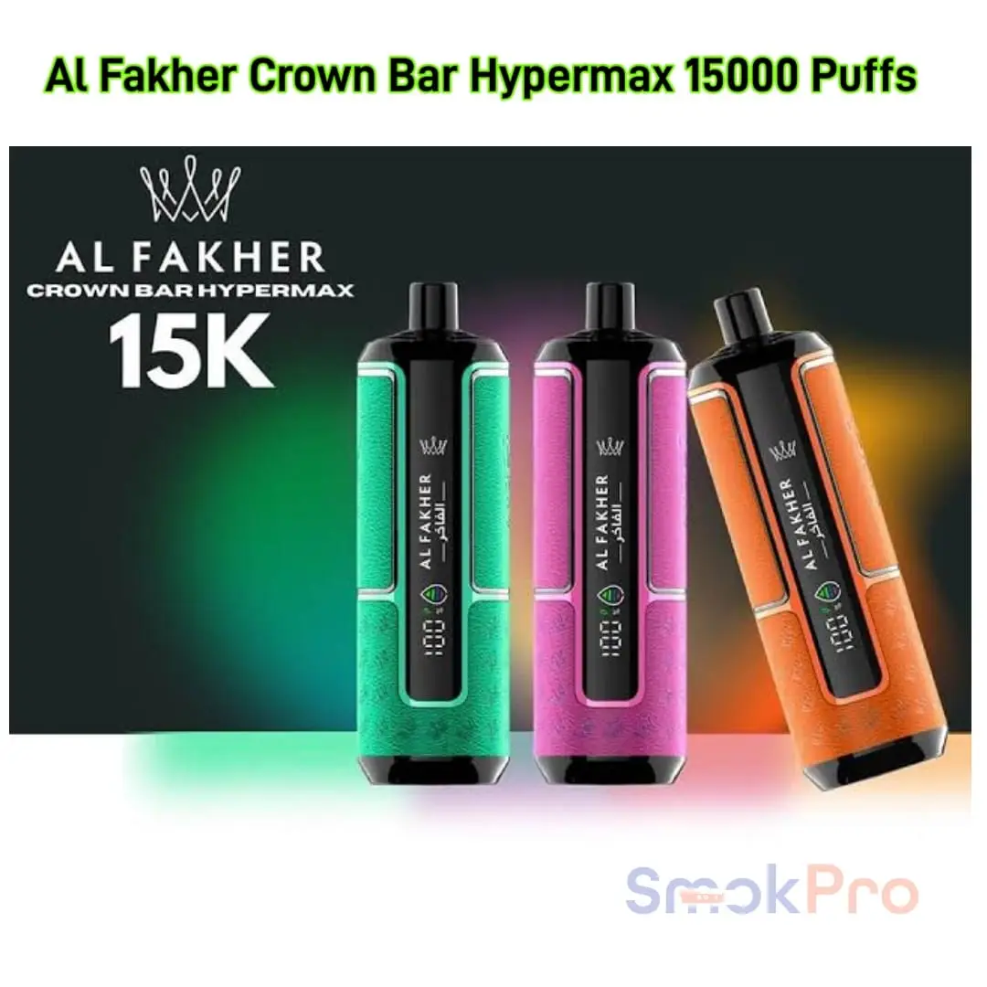 Al Fakher Crown Bar 15000 vape, Shisha-like vape experience, Waka 50000 vs Al Fakher comparison - Al Fakher Crown Bar 15000 Puffs Hypermax Disposable In UAE