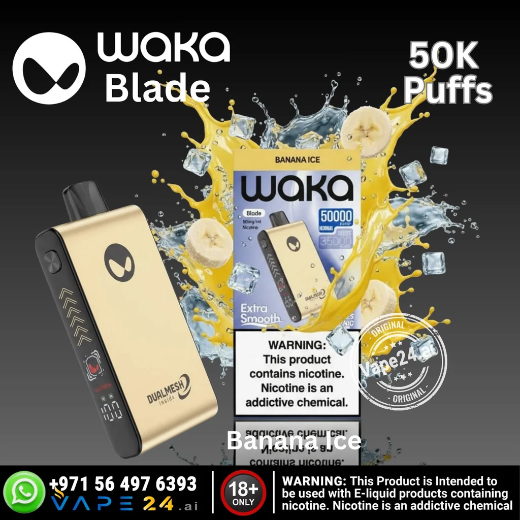 Waka 50K vape flat flavor curve technology, crown symbol vape innovation, consistent vape flavor secret - Waka Blade 50000 Puffs Disposable Vape UAE – vape24.ai