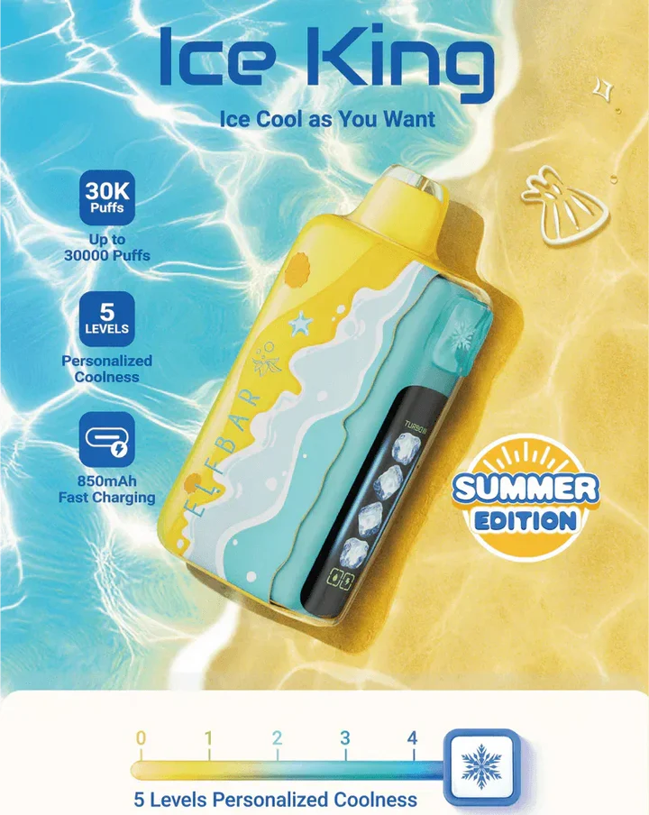 Refreshing vape UAE heat, Ice-cold shower vape effect, Cooling vape for Dubai summer - Elf Bar Ice King Summer Edition 30K Puffs | Disposable UAE – Dubai ...