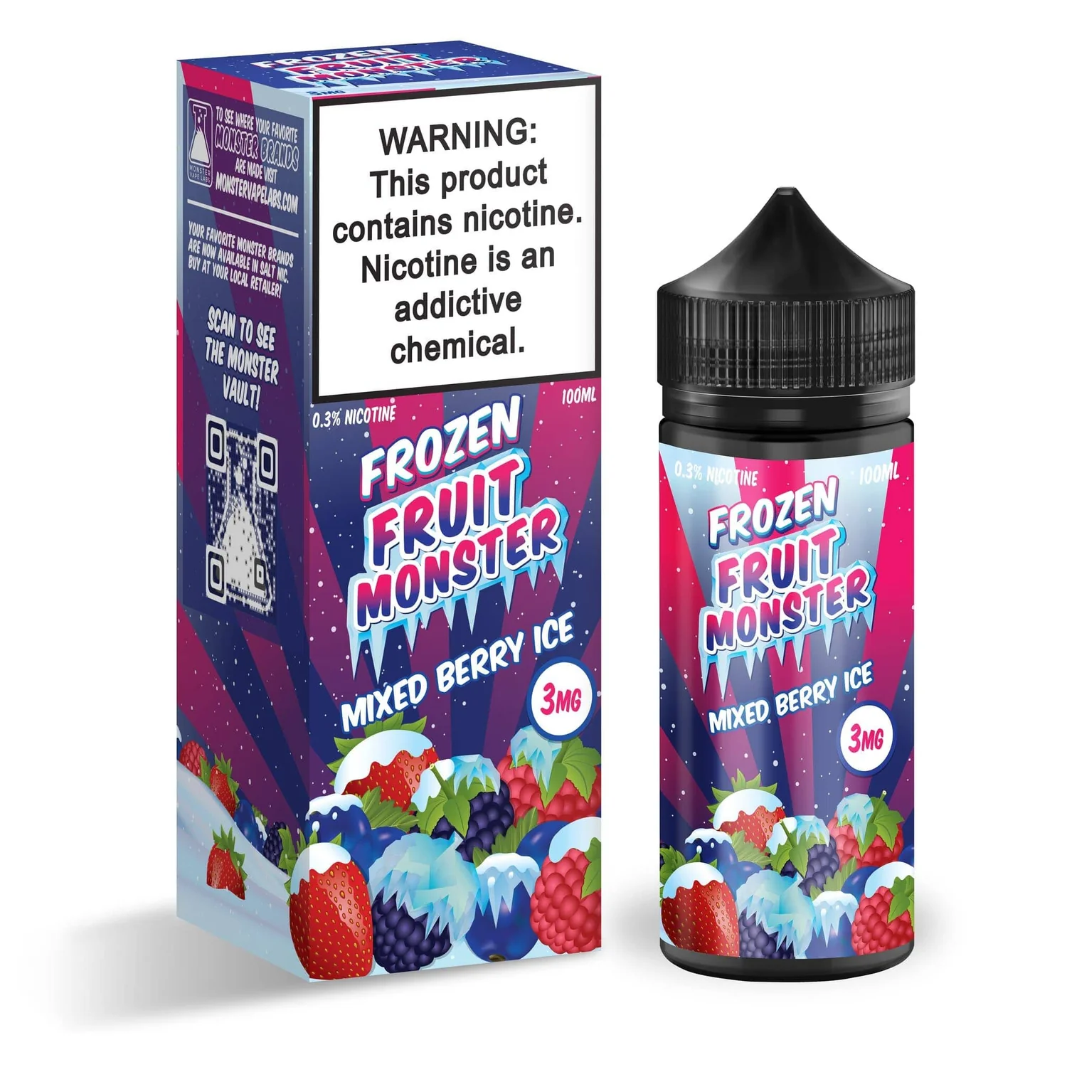 Mixed Berries vape flavor with ice, Dubai Miracle Garden smoothie, fruity cold vape - Mixed Berry ICE - Frozen Fruit Monster - Giant Vapes - Vape Juice