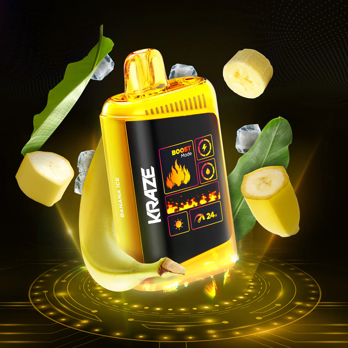 Karak tea cup vape review, cozy setting banana ice disposable, relaxing Dubai vibe - Banana Ice - HD Mega Disposable Vape – Kraze Vape