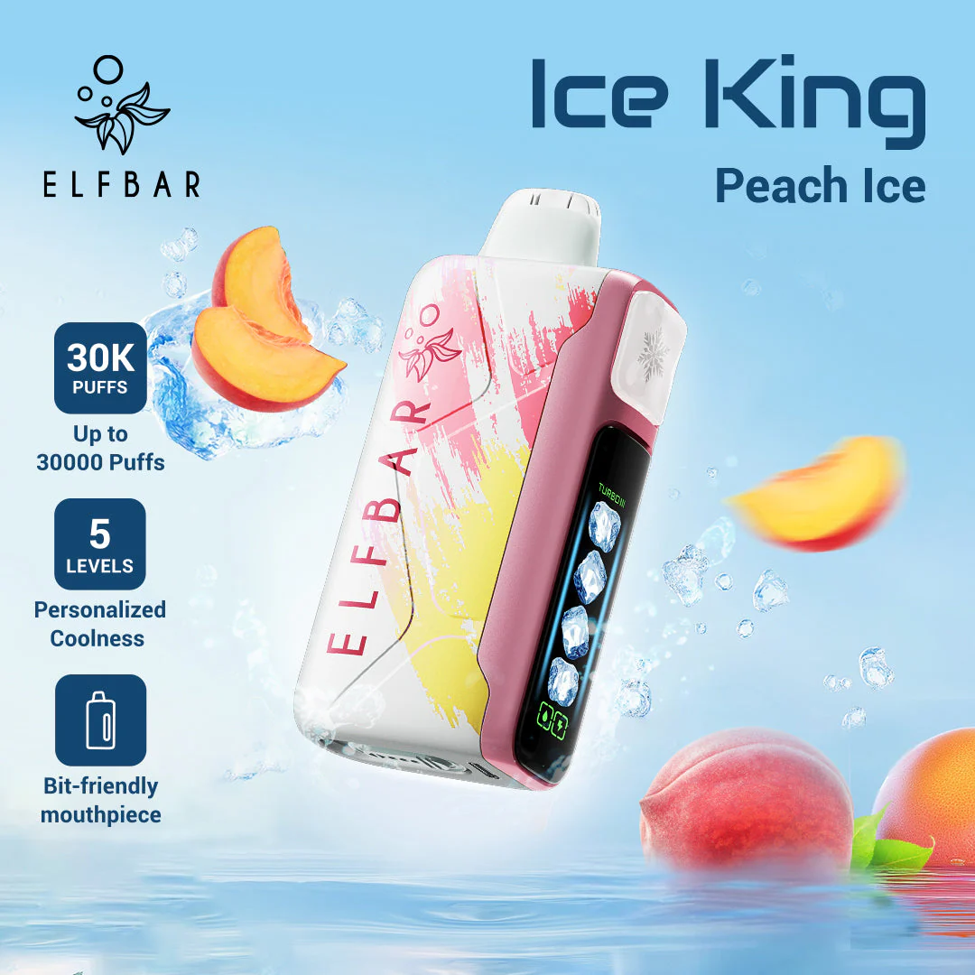 Elfbar Ice King 30000 vape with crown symbol, king of vapes, superior balanced flavor vape