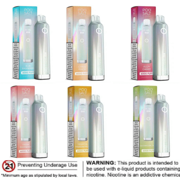 Pod Salt Bar 6000 purity master, clean vape flavor, authentic disposable vape, sparkling vape design - Pod Salt Pearl Bar 6000 Puffs 20mg Disposable Vape - Gen Vape