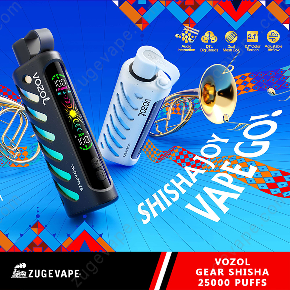 VOZOL Shisha 25000 vape, digital screen shisha vape, modern shisha device - Vozol Gear Shisha 25000 Puffs 25k Disposable Vape - ZugeVape