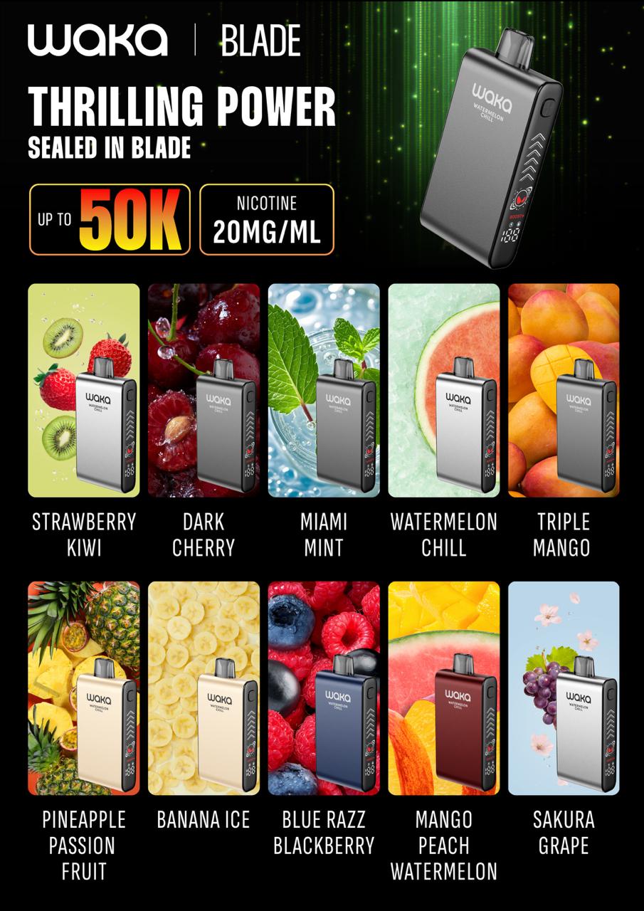 Waka 50000 vape boxes Dubai warehouse - Waka Blade 2% 50000 Puffs Disposable Vape in Dubai | Joy Vape Dubai