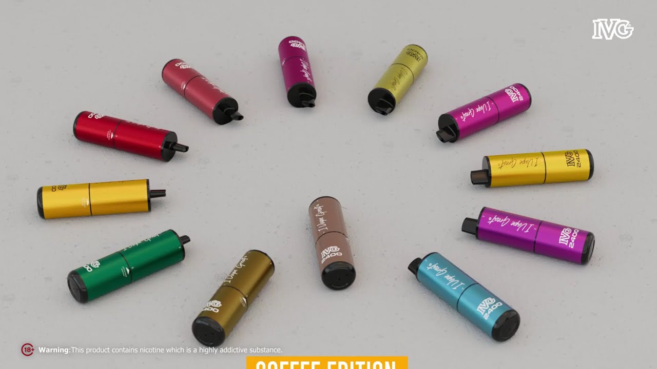 IVG 2400 4-in-1 vape device rotating pods, disposable vape multi flavor mechanism, ivg 2400 product shot - IVG 2400 4 in 1 Refillable Vape | 3 for £23