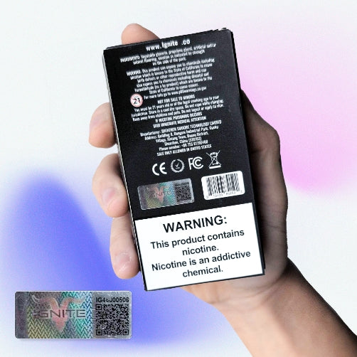 Phone Scanning Vape QR Code Authenticity, Vape Verification Sticker Scan, Check Official Vape Website URL - Anti Counterfeit - PUFF IGNITE