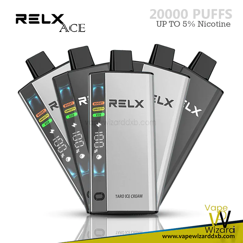 RELX ACE 20000 smart screen display, Vape with battery e-liquid indicator, Digital screen disposable vape - Best Relx Ace Disposable Vape – 20000 Puffs Rechargeable